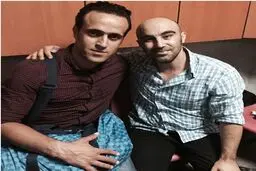 عکس یادگاری علی کریمی و محسن تنابنده