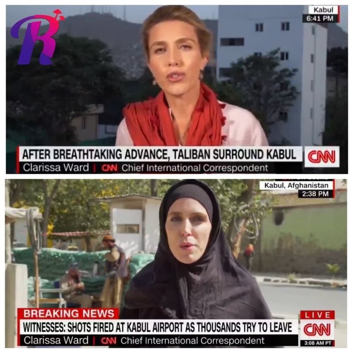 گزارشگر زن CNN در افغانستان قبل و بعد از حضور طالبان!