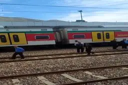 جدا شدن لکوموتیو از واگن قطار خط پنج مترو تهران