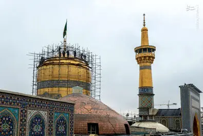 شستشو و تنظیف گنبد رضوی