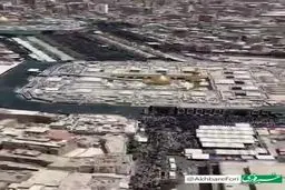 تصویری هوایی از حضور دستهٔ عظیم طویریج در کربلا