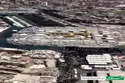 تصویری هوایی از حضور دستهٔ عظیم طویریج در کربلا