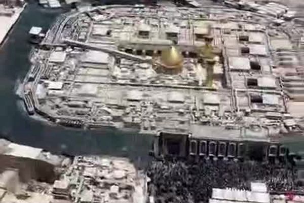 تصویری هوایی از حضور دستهٔ عظیم طویریج در کربلا