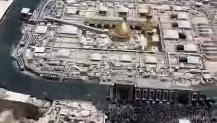 تصویری هوایی از حضور دستهٔ عظیم طویریج در کربلا
