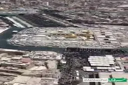 تصویری هوایی از حضور دستهٔ عظیم طویریج در کربلا