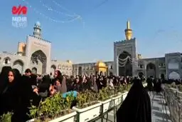 حال و هوای حرم رضوی در روز میلاد امام زمان(عج)