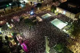 تصویر هوایی از تجمع بزرگ اعتراضی صهیونیست ها