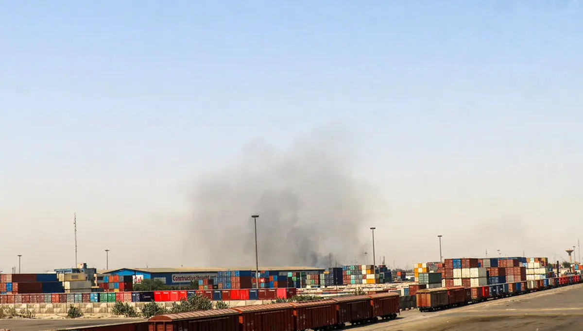 دوباره بندر شهیدرجایی آتش گرفت