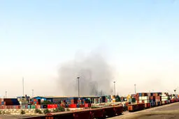 لحظه انفجار در بندر دیر بوشهر