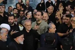  پزشکیان در راهپیمایی ضد اغتشاش + عکس