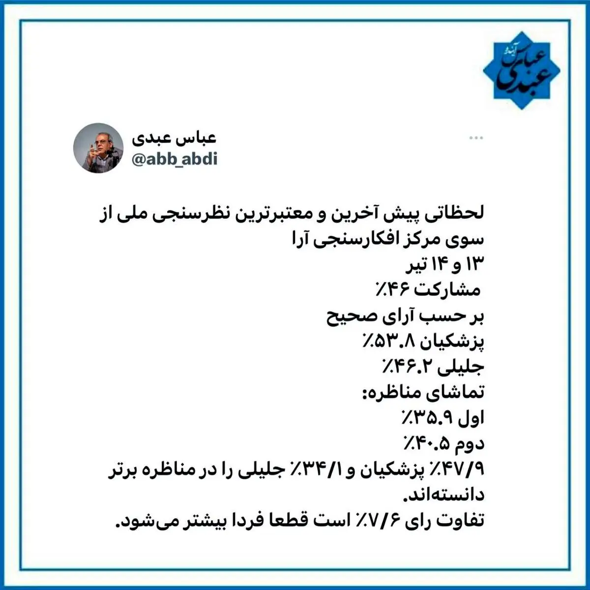  آخرین نظرسنجی چه می‌گوید؟
