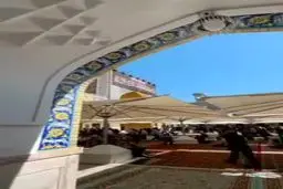 حرم امام رضا(ع) سیاه‌پوش امام عسکری(ع) شد