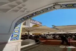 حرم امام رضا(ع) سیاه‌پوش امام عسکری(ع) شد