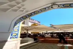 حرم امام رضا(ع) سیاه‌پوش امام عسکری(ع) شد