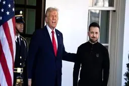 لحظه طعنه دوباره ترامپ به لباس زلنسکی