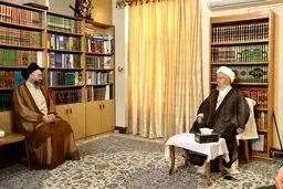 دیدار و گفت‌وگوی رهبر جریان حکمت ملی عراق با آیت‌الله مکارم شیرازی