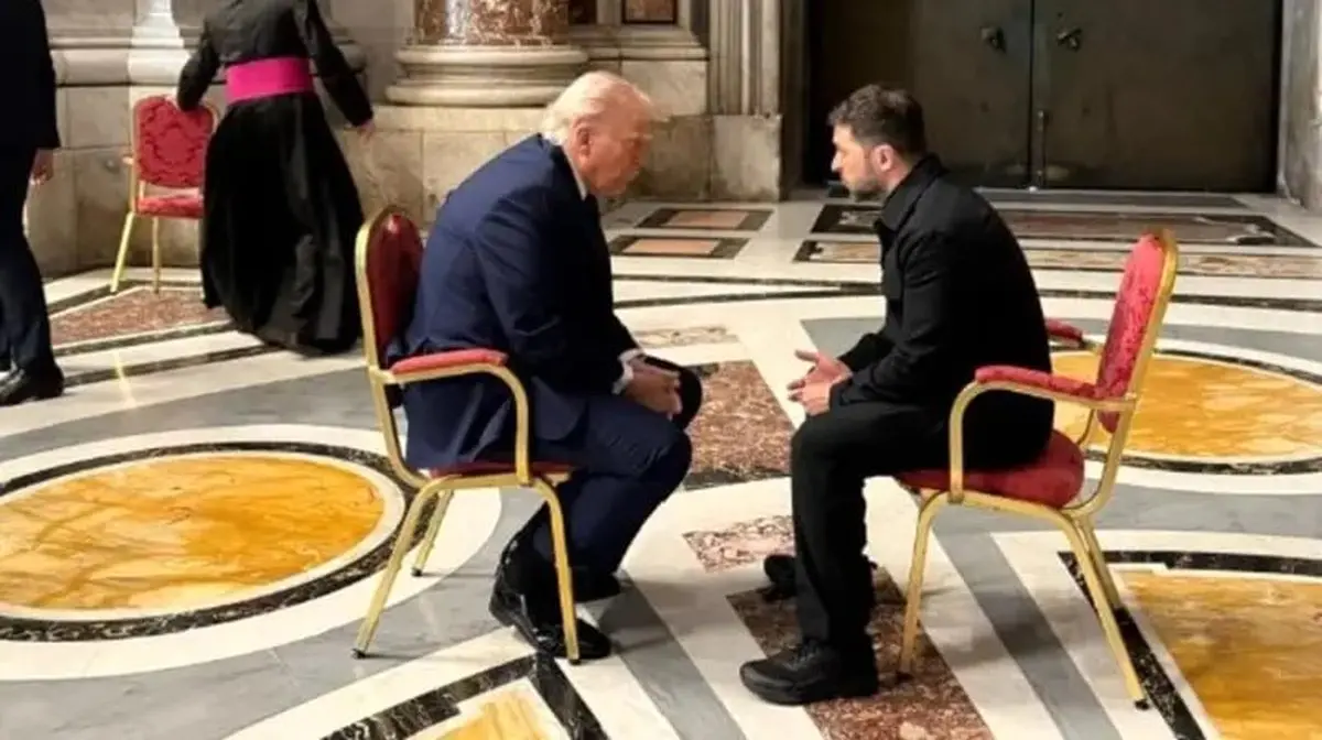 نشست دوجانبه زلنسکی و ترامپ در حاشیه تشییع پاپ