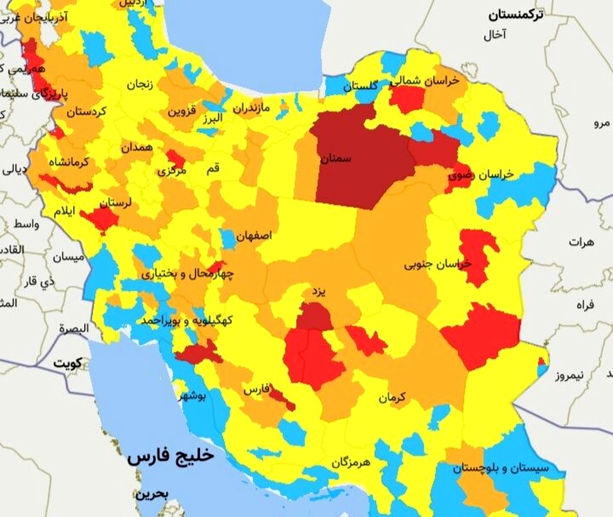 کرونا در مازندران؛ سه شهرستان در وضعیت پرخطر