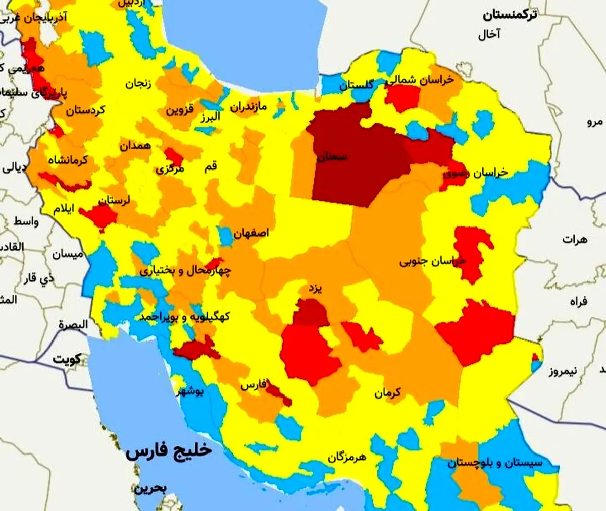کرونا در مازندران؛ سه شهرستان در وضعیت پرخطر