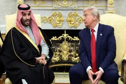 لحظه ابراز تمایل بن سلمان به توافق ابراهیم مقابل ترامپ