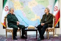 جلسه هماهنگی عملیاتی علی لاریجانی و فرمانده کل سپاه