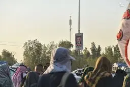 تصویر شهید هنیه روی عمود ۱۰۴ نجف کربلا