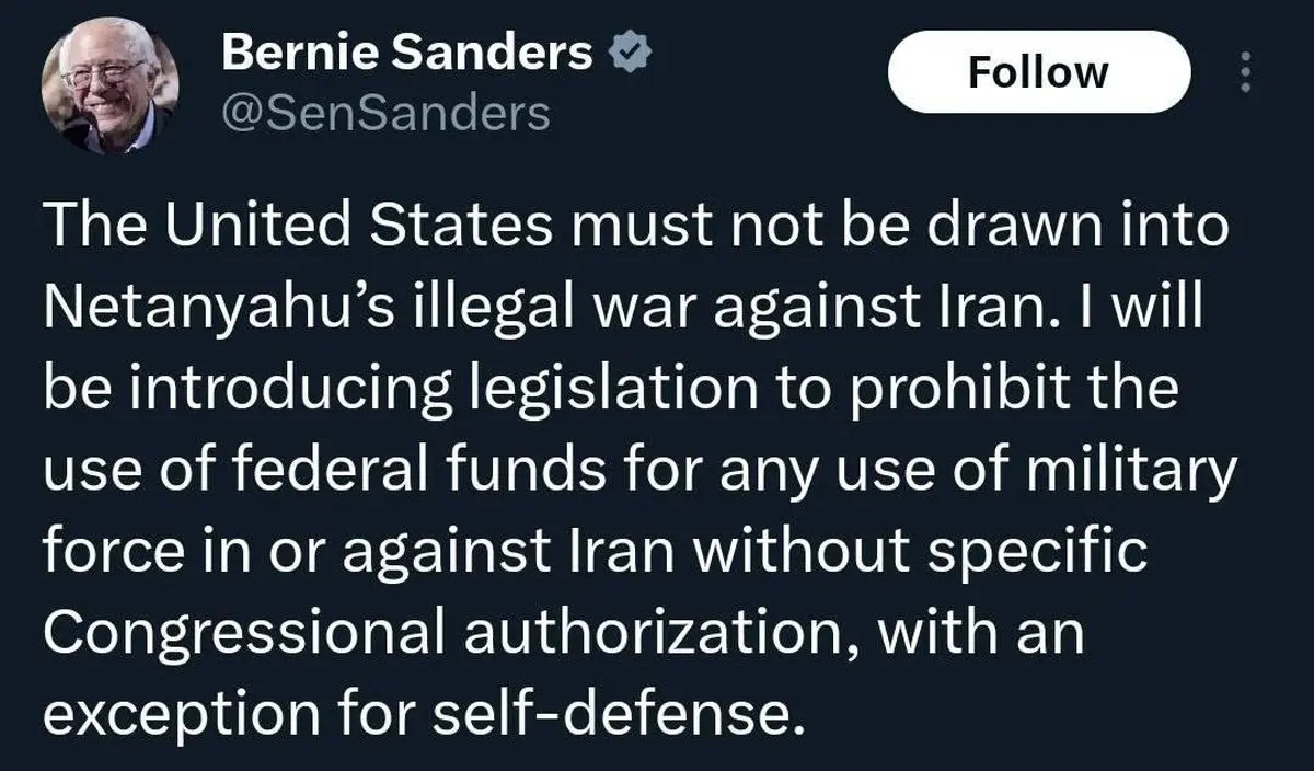 سناتور آمریکایی: نباید به جنگ نتانیاهو با ایران کشیده شویم