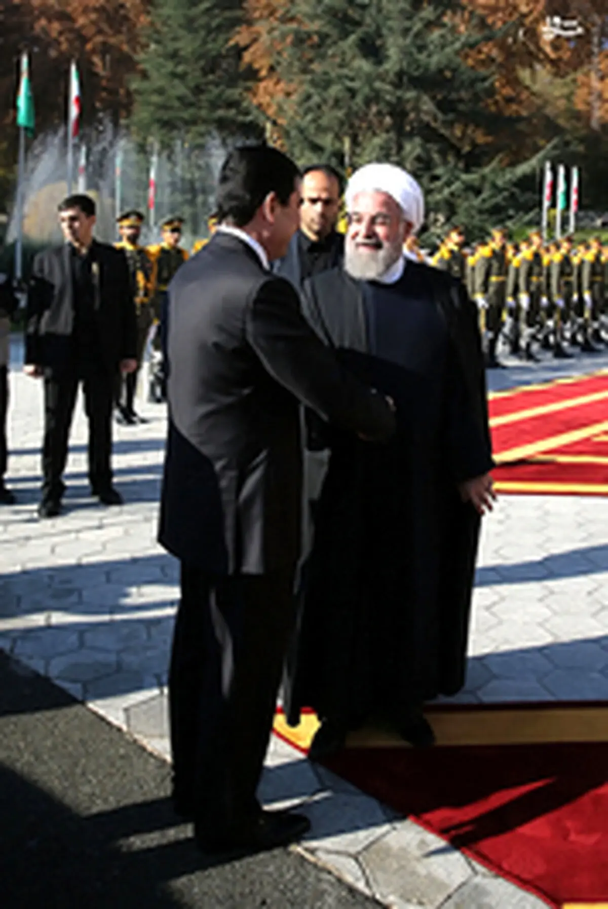 استقبال رسمی روحانی از محمد اف در سعدآباد/تصاویر