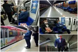 سفر امروز شهردار تهران با مترو به محل کار + عکس