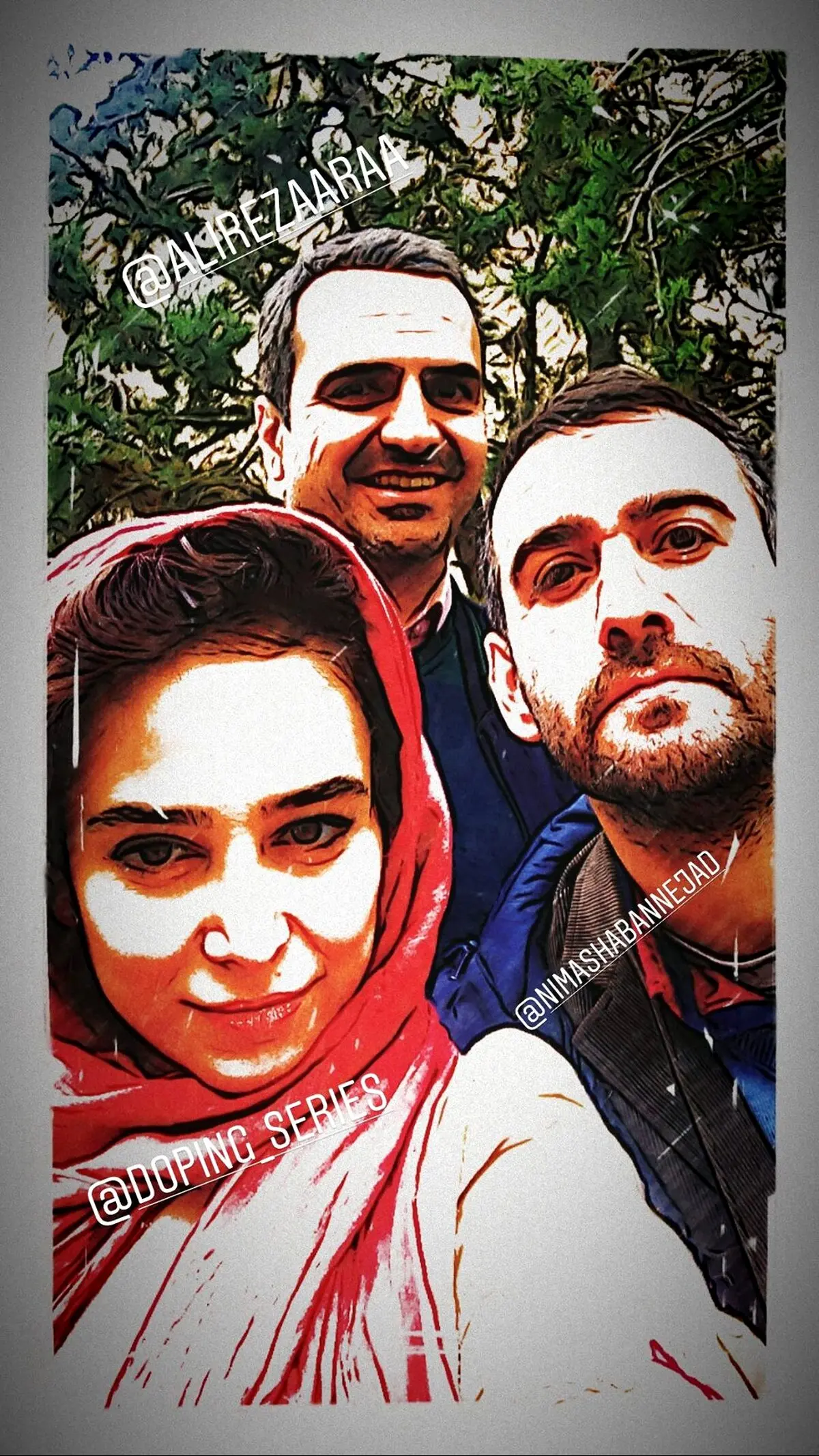 سلفی الناز حبیبی در پشت صحنه دوپینگ