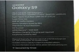 مشخصات فنی گلکسی اس 9 سامسونگ با فاش شدن جعبه‌ی آن، مشخص شد