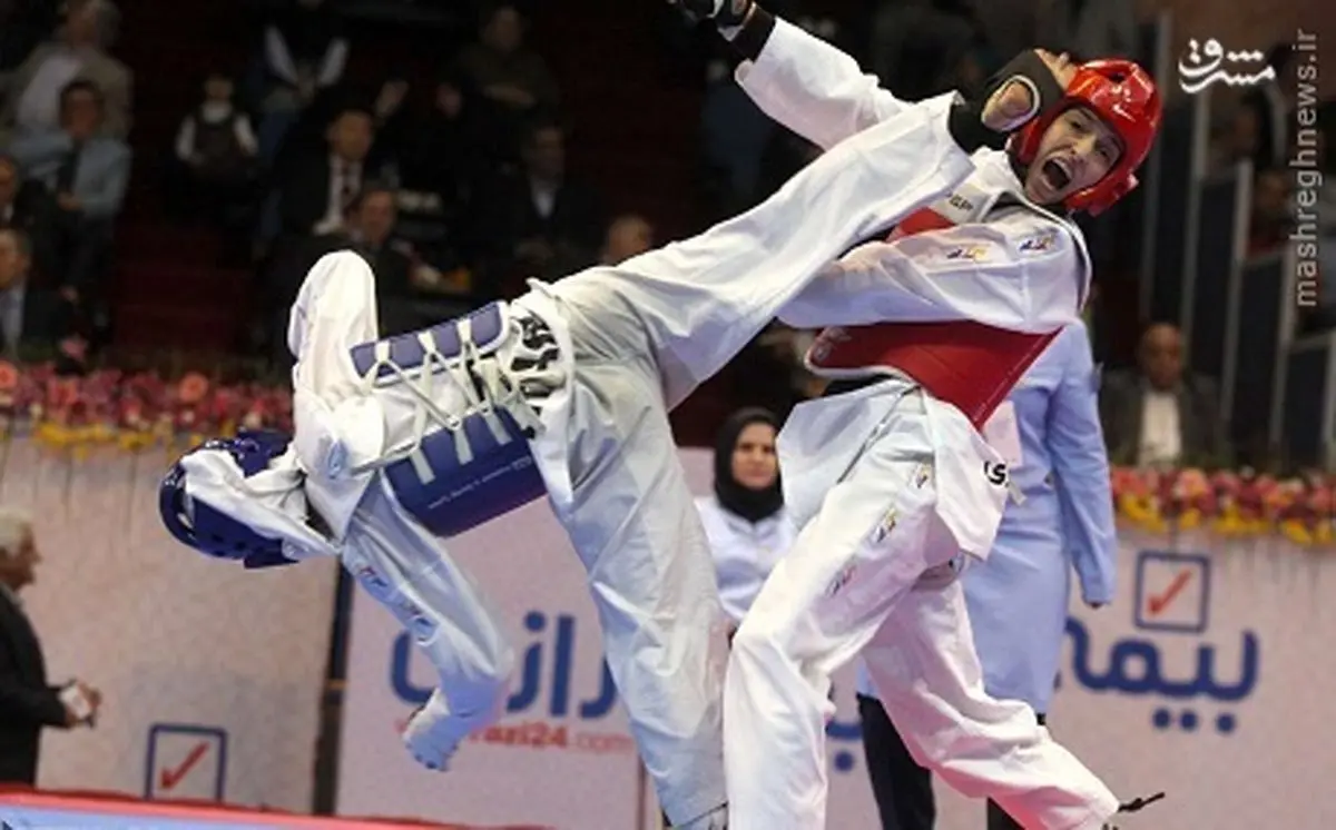 عکس/ یک ضربه زنانه از نوع تکواندویی!