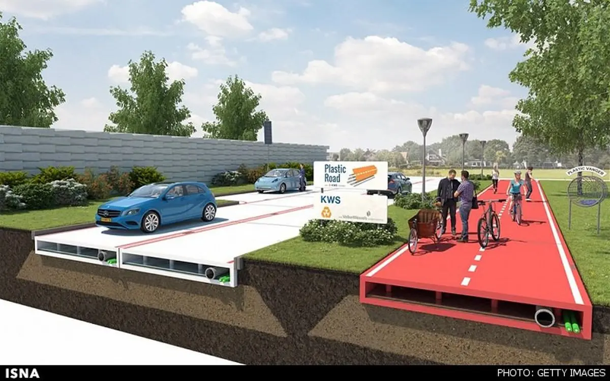 عکس/ ساخت جاده‌های پلاستیکی در هلند