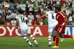 قوچان نژاد با این ضربه امارات را از پای درآورد/ عکس