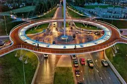 تصویر پلی بسیار زیبا که تنها مسیر عبور و مرور دوچرخه هاست