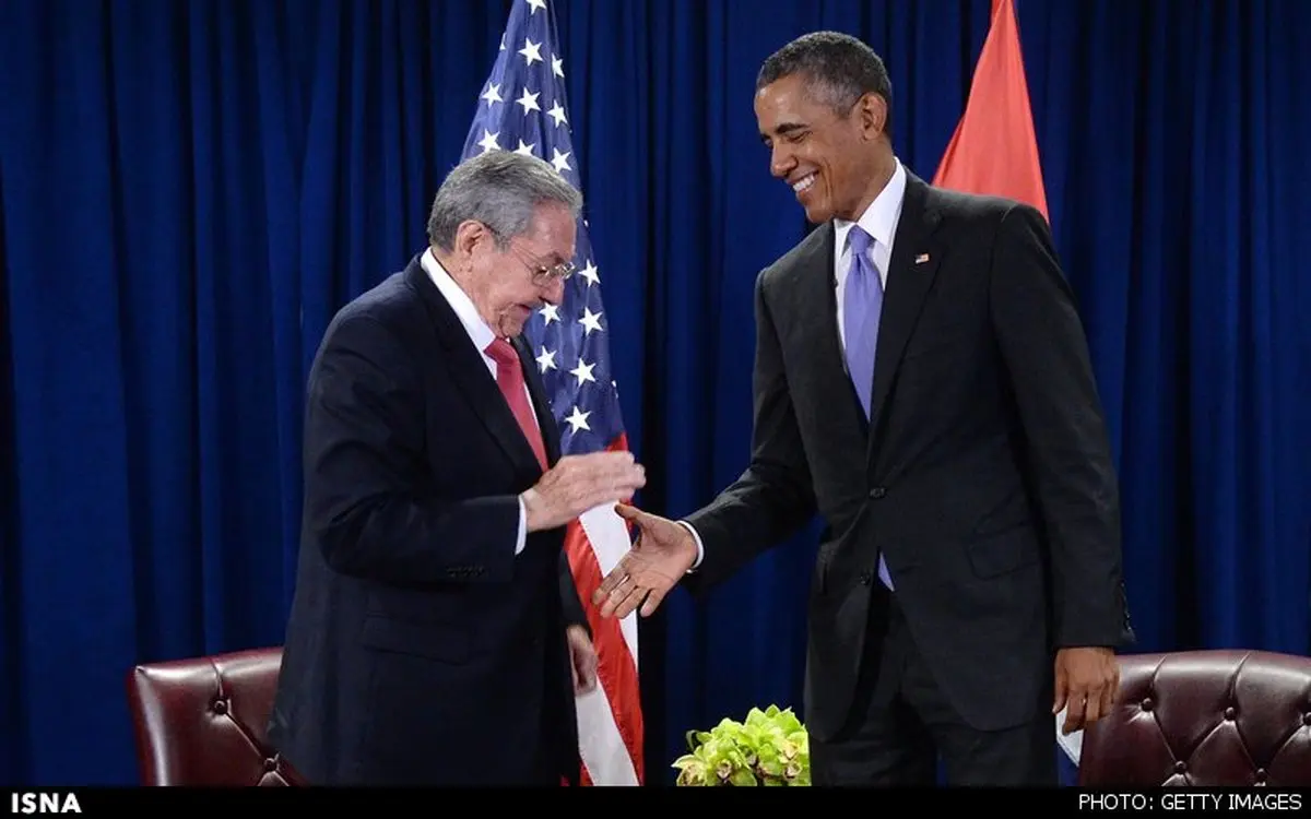 دیدار کاسترو با اوباما در نیویورک/عکس