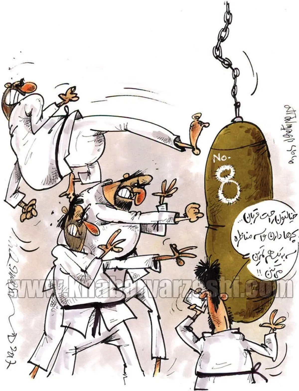 سرشاخ شدن با علی کریمی /کاریکاتور