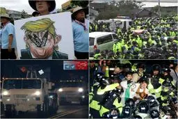 تصویر مخالفان استقرار «تاد» در کره جنوبی