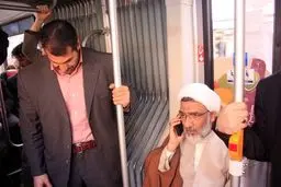 تصاویری از اتوبوس سواری وزير دادگستري