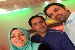 سلفی مجری تلویزیون و همسرش در استودیو/عکس