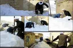 برف روبی طلاب خراسان شمالی در روستاها / عکس
