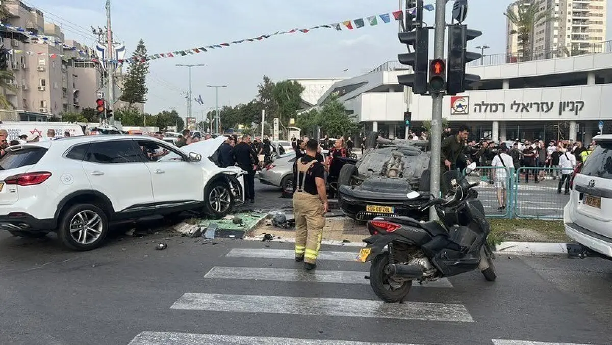 لحظه واژگونی خودروی بن‌گویر وزیر تندرو امنیت داخلی اسرائیل