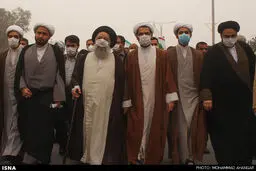 امام جمعه اهواز با ماسک در راهیپمایی 22 بهمن/ عکس