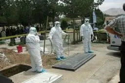 فیلم: نحوه خاکسپاری قربانیان کرونا در ایران