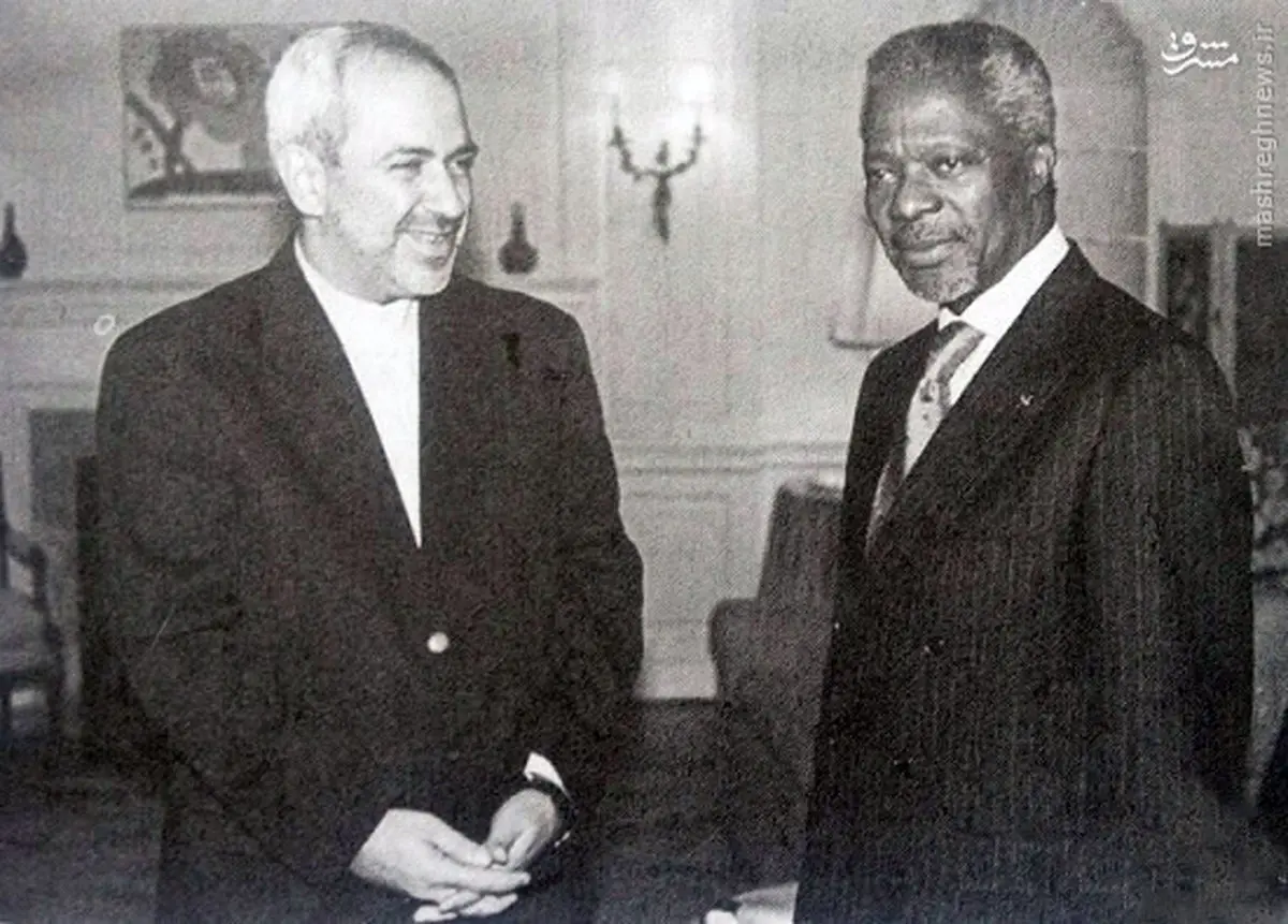 ظریف در منزل کوفی عنان/عکس