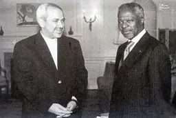 ظریف در منزل کوفی عنان/عکس