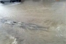 آبگرفتگی معابر در پی بارش‌ باران در باشت/ تصاویر