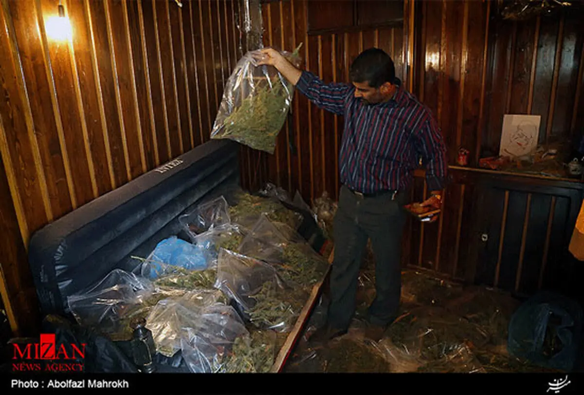 عكس: کشف و ضبط مواد مخدر گراس در یکی از رستوران های فرحزاد