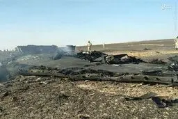 اولین تصاویر از لاشه هواپیمای سقوط کرده روسی!
