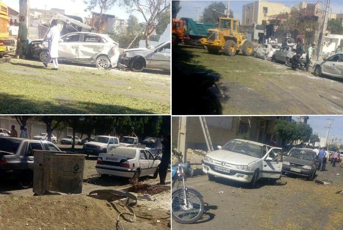 تصاویر خودروهای آسیب دیده در حادثه ترور‌یستی چا‌بهار